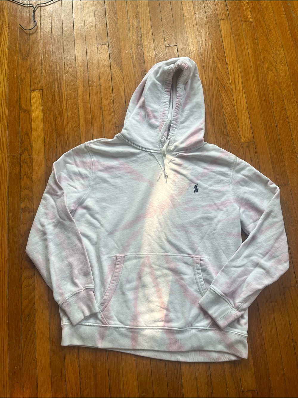 Polo Ralph Lauren White and Light Pink Tie-Dye Crewneck Hoodie LIMITED EDITION